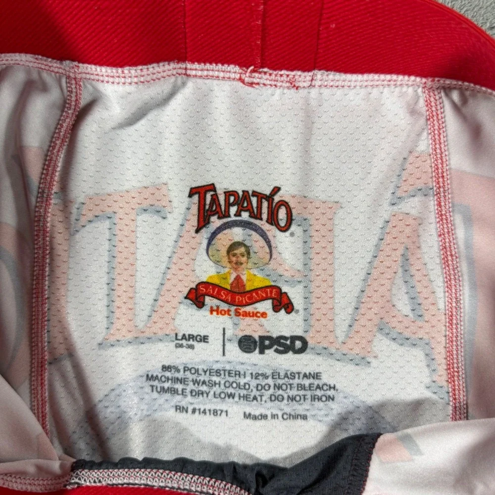 PSD Boxer Briefs Mens Large Red Excellent Tapatio Fire Hot Sauce Graphic